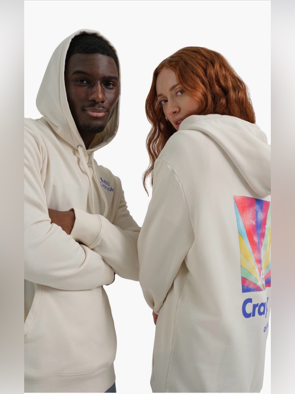 Lee x Crayola NEW Cotton Blend Hoodie Ecru Unisex‎ French Terry size Small